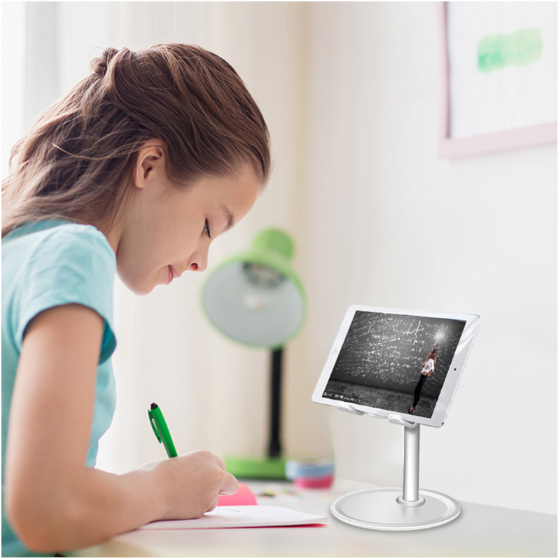 Universal Metal Desktop Stand Flat Ipad Mobile Phone With Mini Storage Rack
