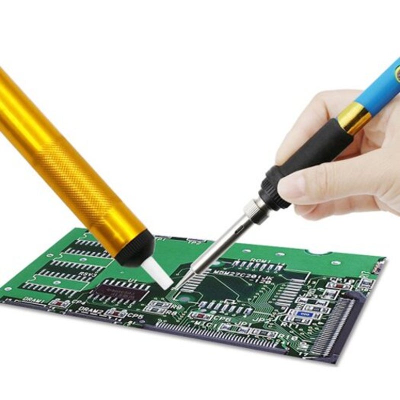 Powerful Manual Aluminum Alloy Desoldering Pump Gold