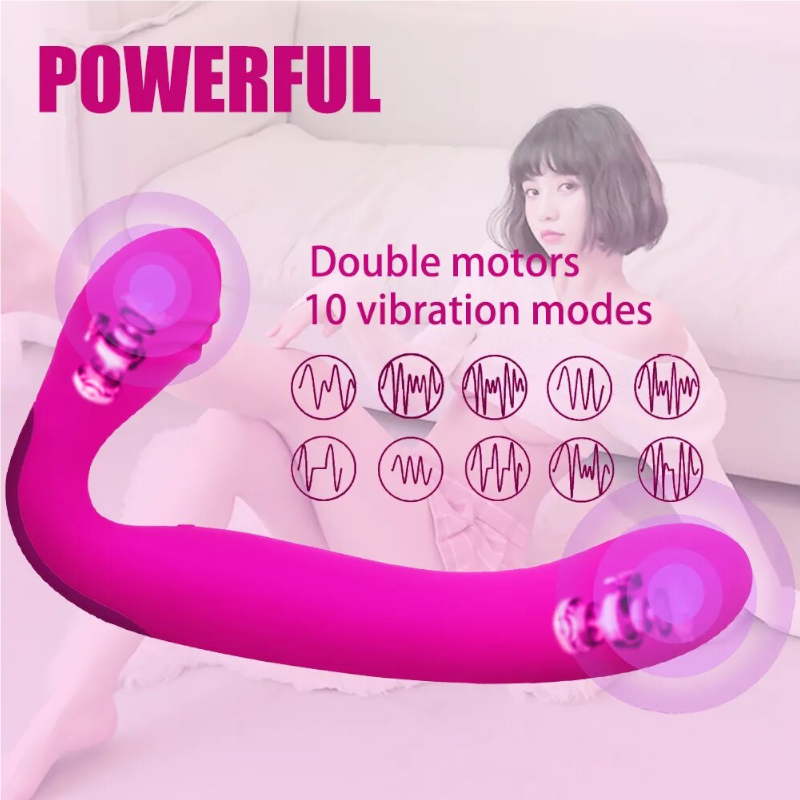 Double Ended Dual Motors Dildo Vibrators G Spot Vagina Stimulator Massager Sex Toy