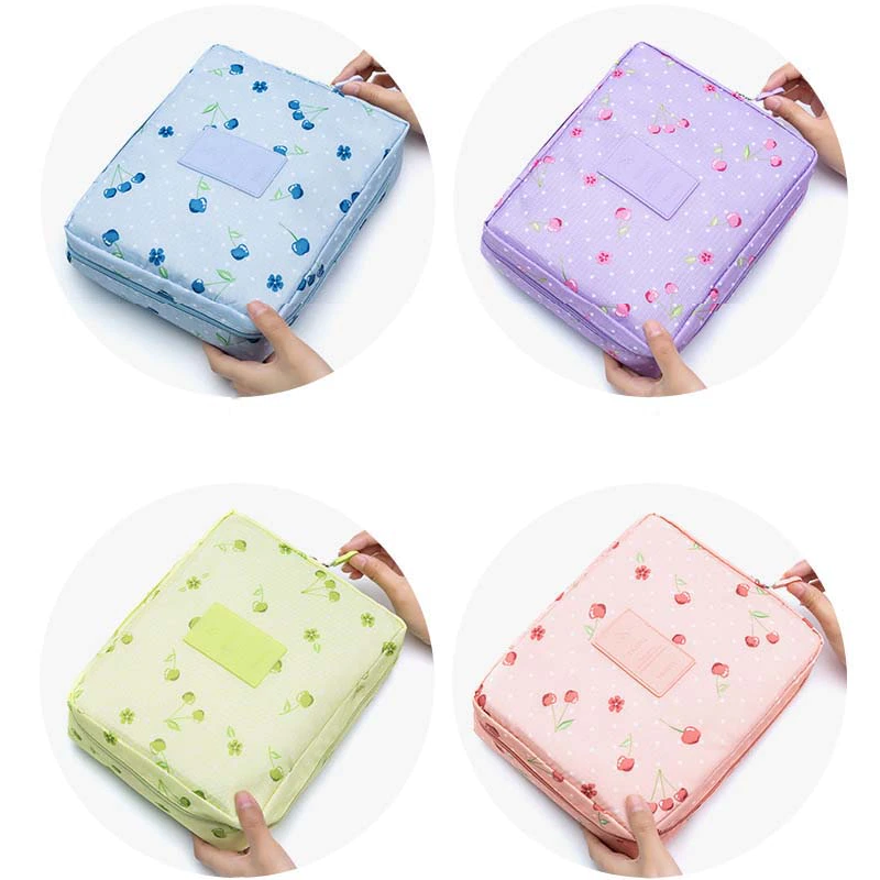 Practical Multi Layer Cosmetic Bag Light Blue