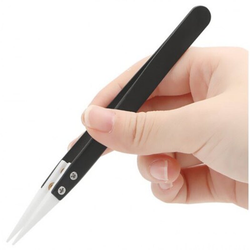 Premium Ceramic Tweezers Heat Electricity Resistant Black