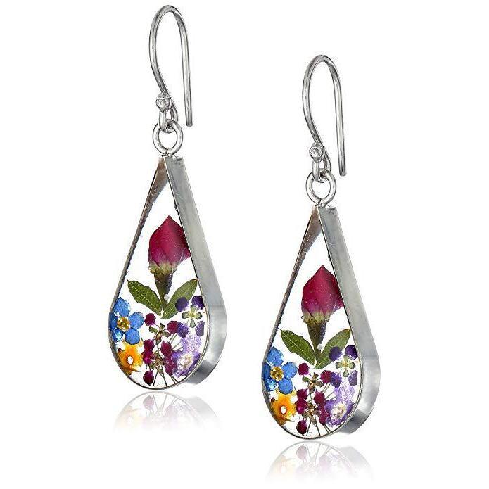 Veile Studios Earrings Pressed Flower Teardrop