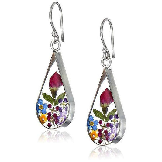Veile Studios Earrings Pressed Flower Teardrop