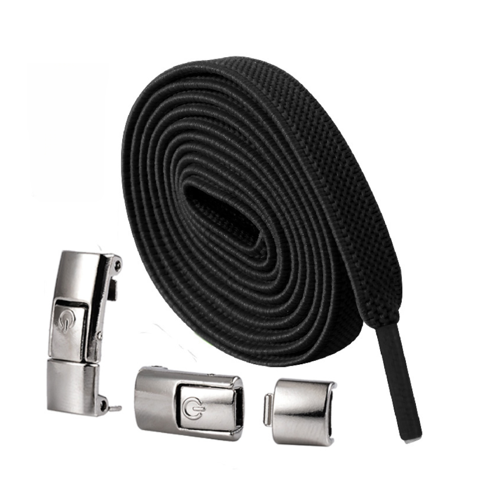 Press Lock Elastic Shoelaces Widened Flat No Tie Laces For Kids And Adult Shoes
