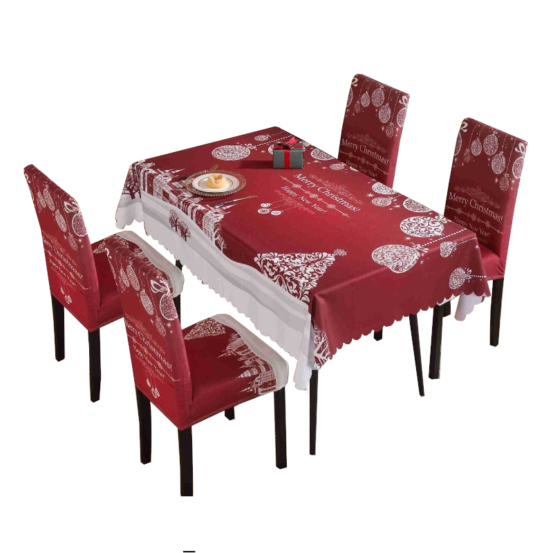 Printed Festive Christmas Table Cloths Chair Covers Party Decorations
