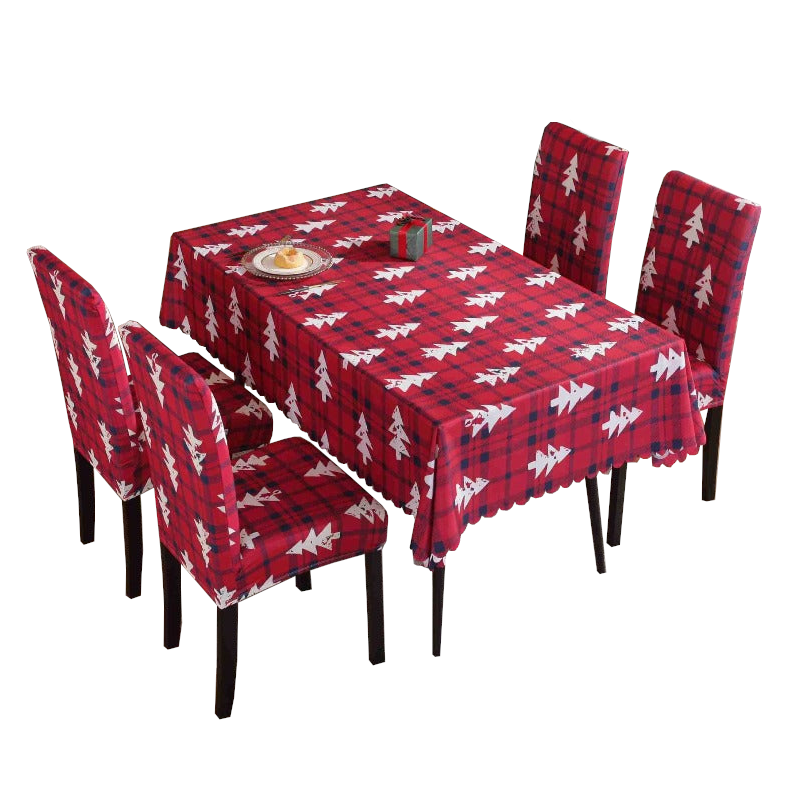 Printed Festive Christmas Table Cloths Chair Covers Party Decorations