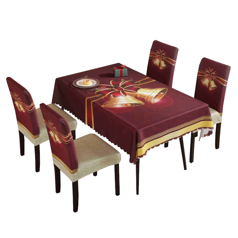 Printed Festive Christmas Table Cloths Chair Covers Party Decorations