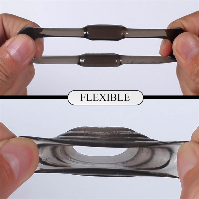 12 / Pcs Stretchy Black Cock Rings Penis Sleeves Men Ejaculation Delay