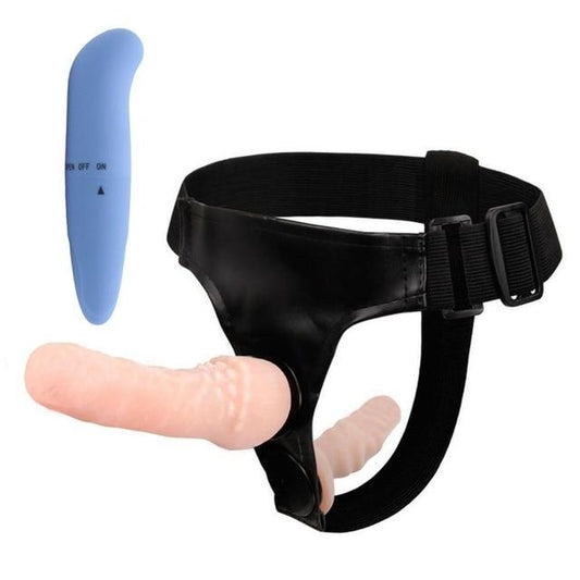 Realistic Strapon Kit Vibrator On Harness Double Dildo
