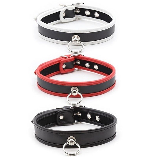 Soft Padded Collar Bdsm Pu Leather Slave Role Play Fetish Restraints Bondage