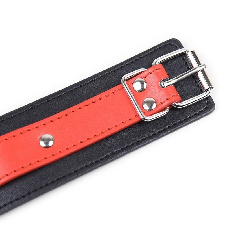 Sexy Leather Bondage Collar Lead Chain Dog Roleplay Puppy Pet Play B-D-S-M