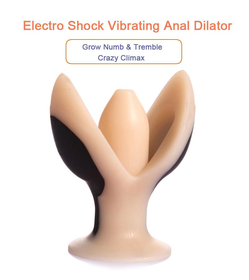 Electro Shock Large Vibrating Butt Plug Anal Dilator Vibrator Bdsm