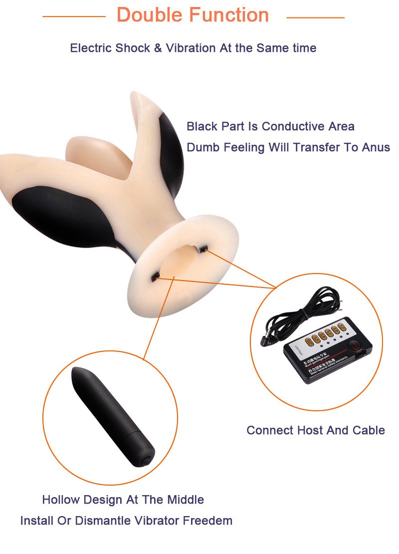 Electro Shock Large Vibrating Butt Plug Anal Dilator Vibrator Bdsm
