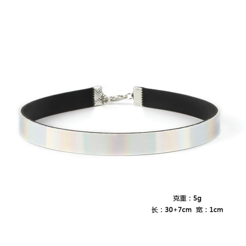Bdsm Day Collar Holographic Choker Submissive Pu Leather Necklace