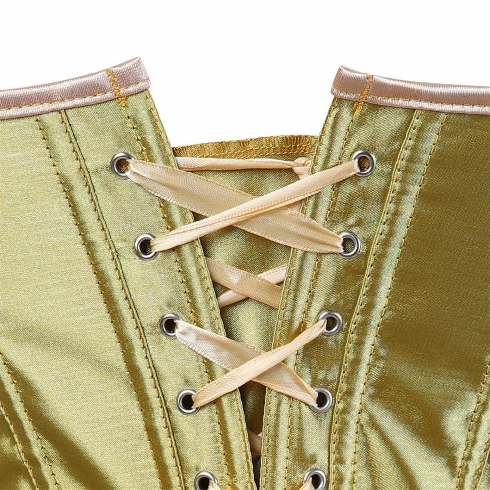 Satin Over Bust Corset Lace Up Back Pink Purple Blue Gold Red Erotic Lingerie