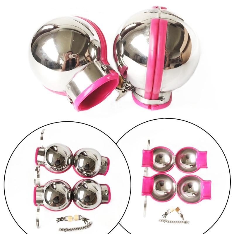 Stainless Steel Ball Helmet Cuffs Bdsm Sensory Deprivation Play