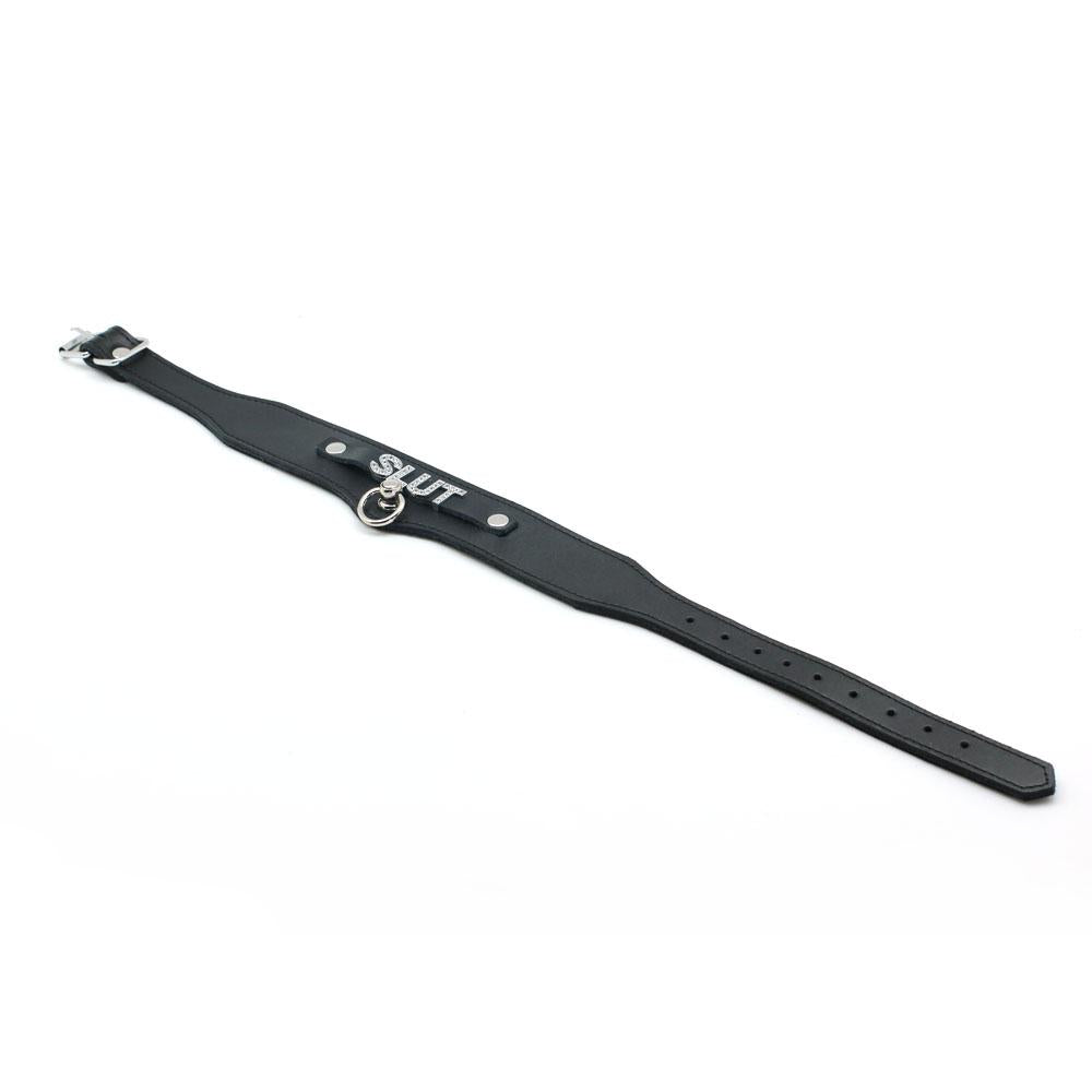Bdsm Black Leather Adjustable Collar Submissive Sexy Kitten Fetish