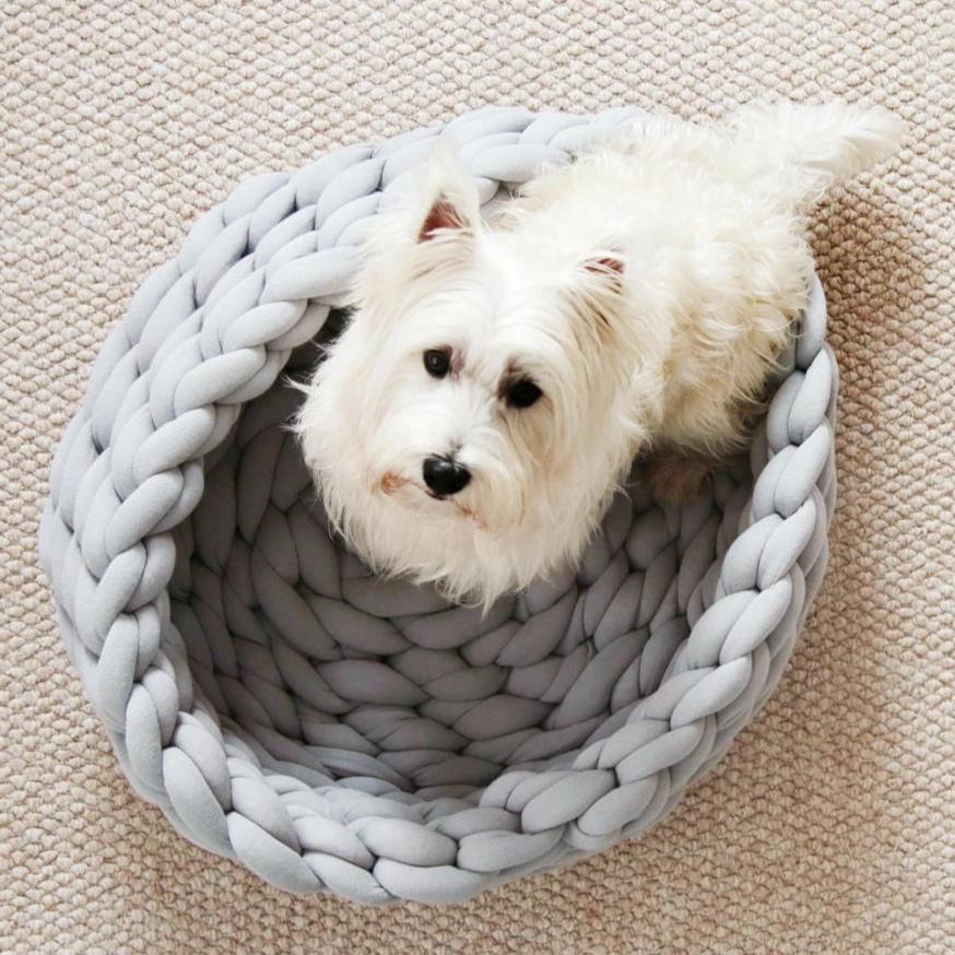 Chunky Knit Pet Bed For Dogs Or Cats