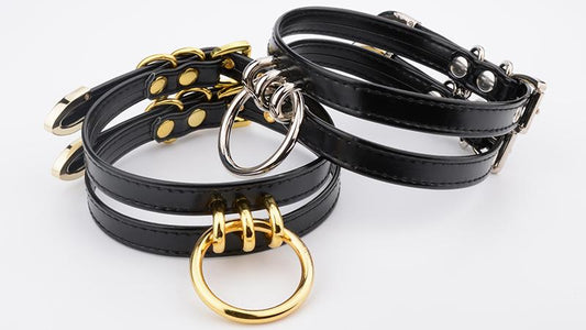 Double Caged Slave Collar Gothic Silver Gold Metal Choker