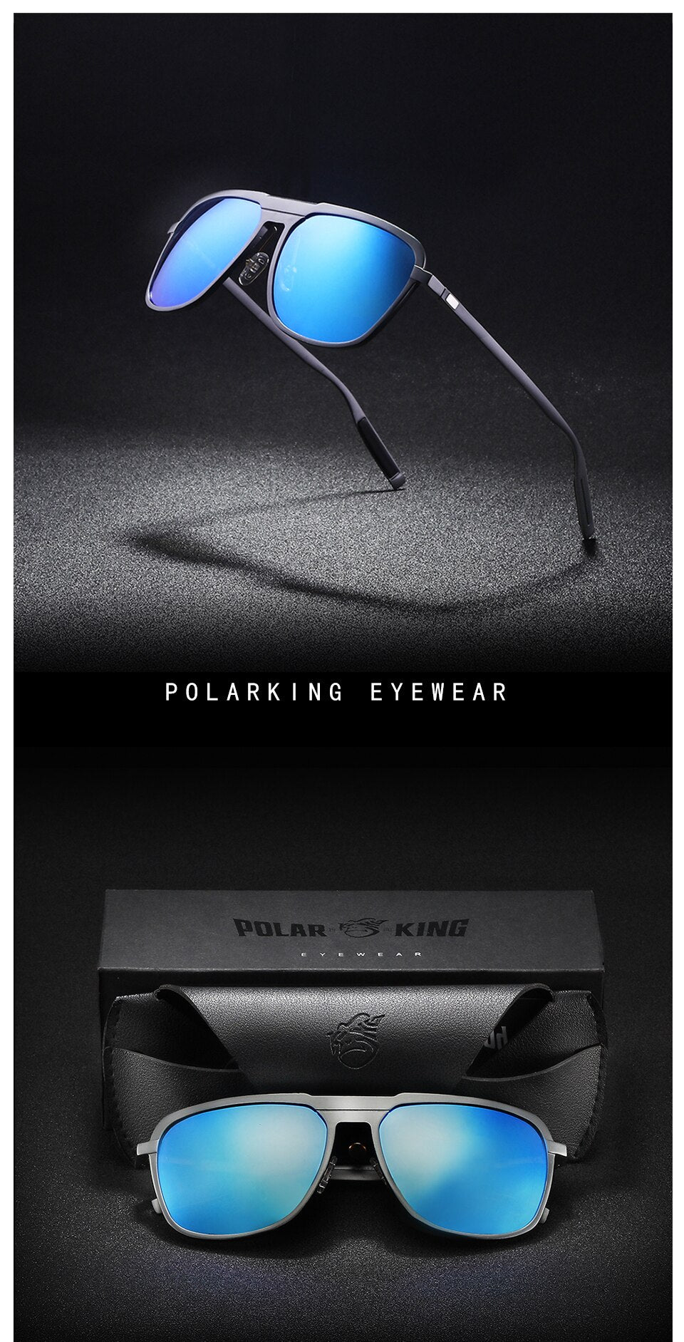 Aluminium Frame Gun Smoke Colour Polarized Sunglasses For Men Eye Protection