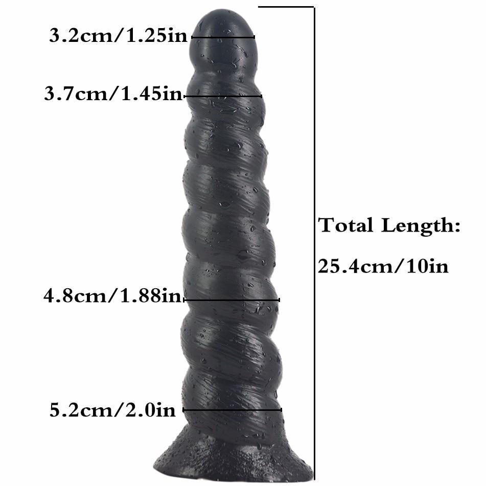 Thick Spiral Big Dildo Long Anal Plug Dong Suction Cup Masturbation Large