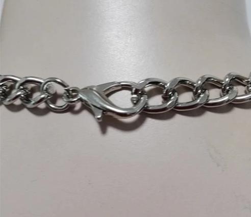 Women Sexy Harajuku Silver Heart Link Chain Necklace Bdsm Choker Collar