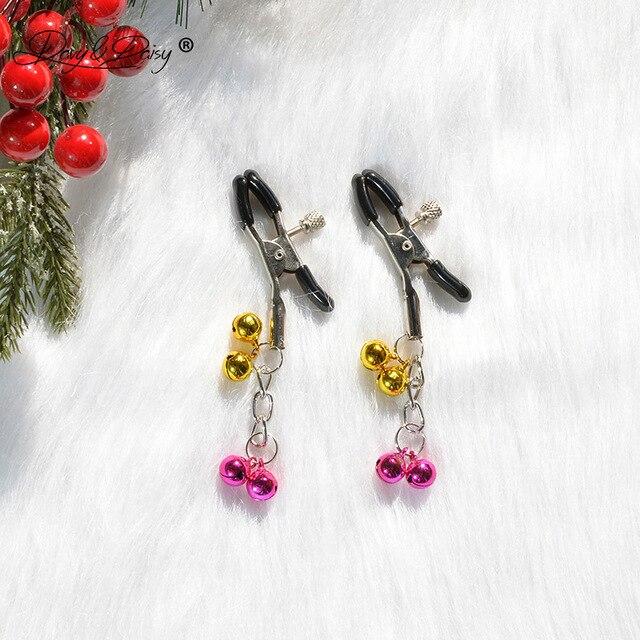 Christmas Bells Nipple Clamps Breast Clips Bdsm Bondage Restraints