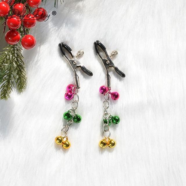 Christmas Bells Nipple Clamps Breast Clips Bdsm Bondage Restraints