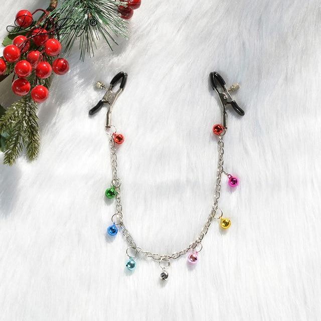Christmas Bells Nipple Clamps Breast Clips Bdsm Bondage Restraints