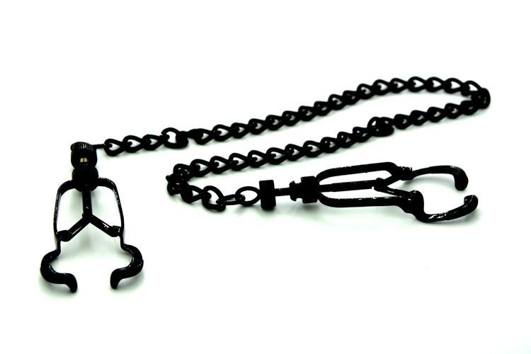 Black Metal Nipple Clamps Chain Breast Bondage Bdsm Kink Fetish Restraints