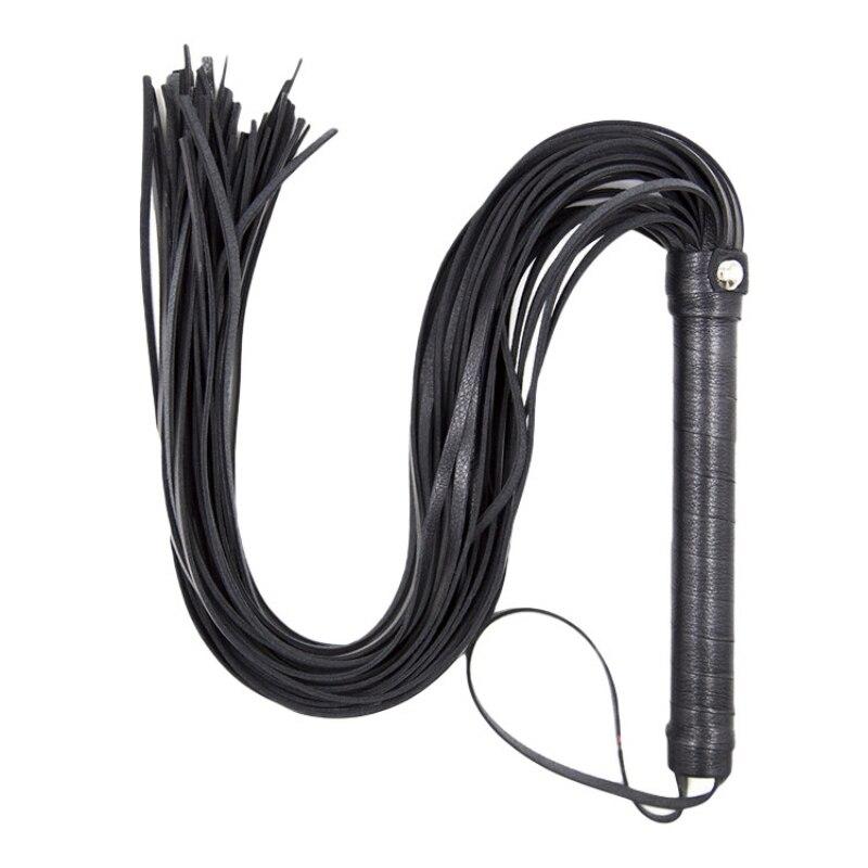 Black Pu Leather Bdsm Flogger Sex Toy Spanking Fetish Toys