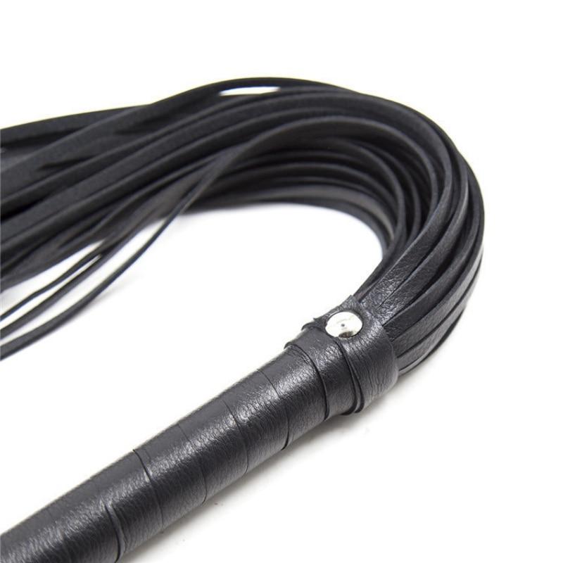 Black Pu Leather Bdsm Flogger Sex Toy Spanking Fetish Toys