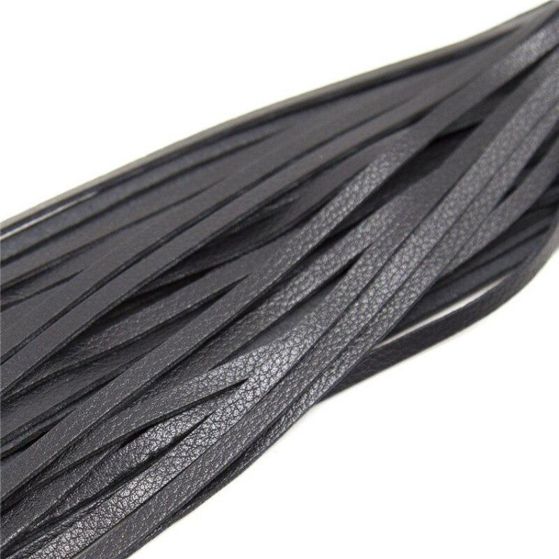 Black Pu Leather Bdsm Flogger Sex Toy Spanking Fetish Toys