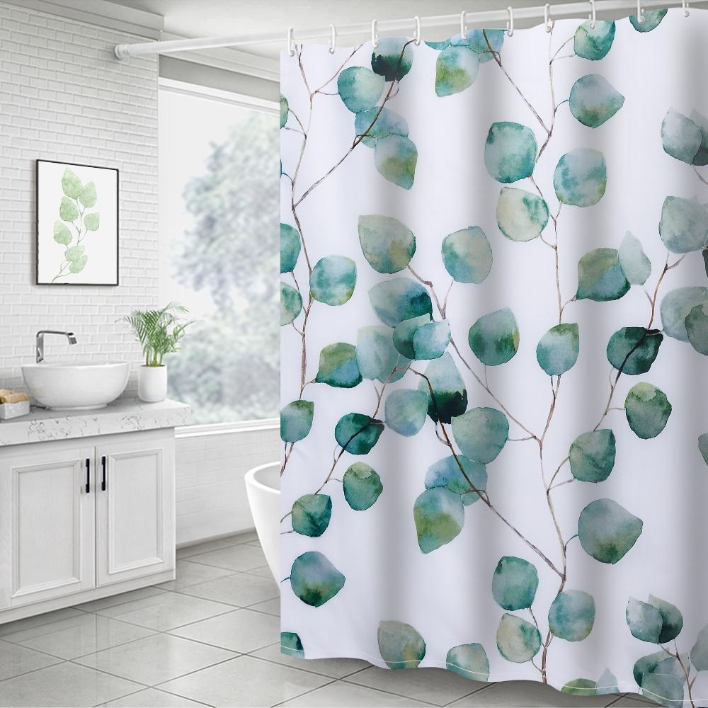 Watercolor Eucalyptus Shower Curtain