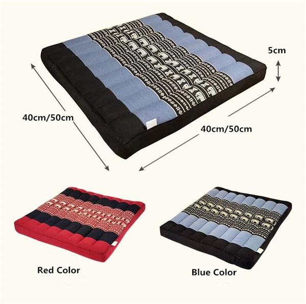 Red Or Blue Thai Design Meditation Cushion Comfortable Kapok Filling Floor Seat