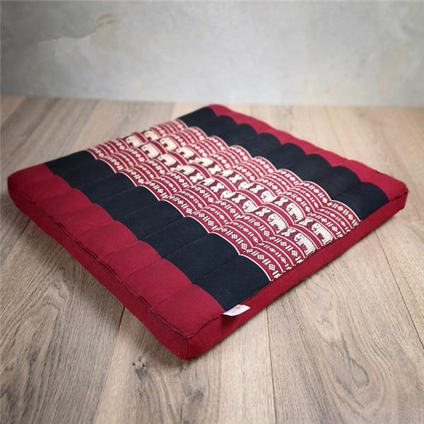 Red Or Blue Thai Design Meditation Cushion Comfortable Kapok Filling Floor Seat