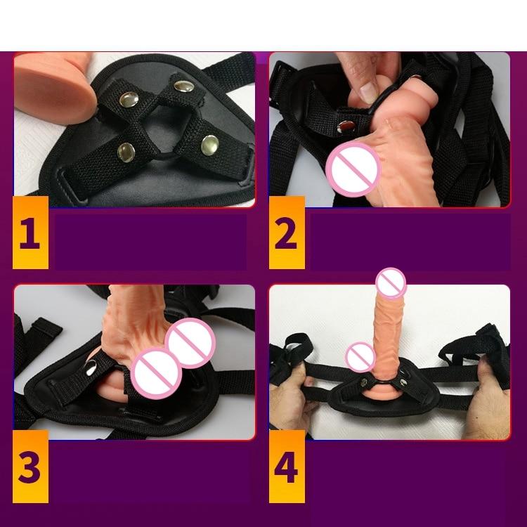 Unisex Strapon Vibrator Hollow Or Solid Dildo On Harness Belt Penis Sleeve