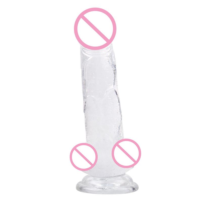 Realistic Clear Dildo Jelly Cock Balls Dong Suction Cup 4 Size Classic