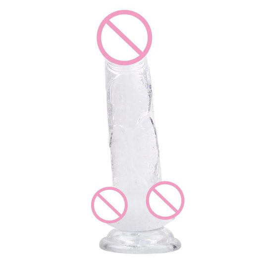 Realistic Clear Dildo Jelly Cock Balls Dong Suction Cup 4 Size Classic