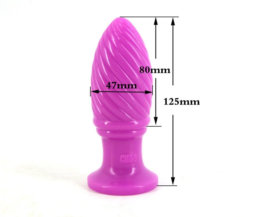 Thread Huge Anal Dildo Silicone Butt Plug Dong Suction Cup