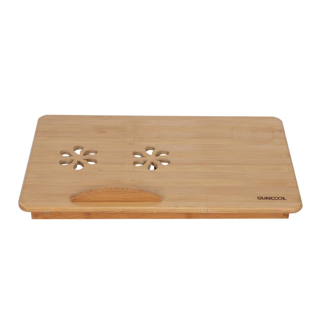 Folding Bamboo Laptop Table Computer Stand Desk Office