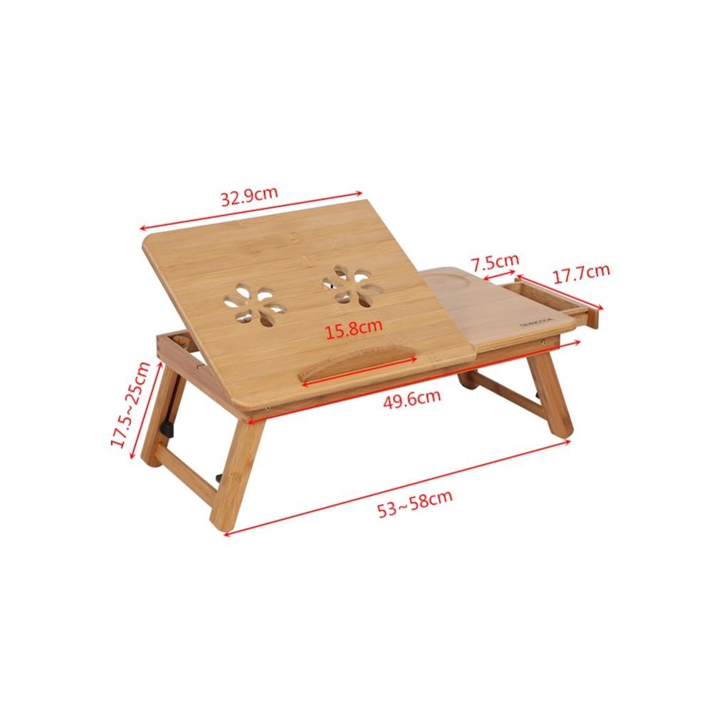 Folding Bamboo Laptop Table Computer Stand Desk Office