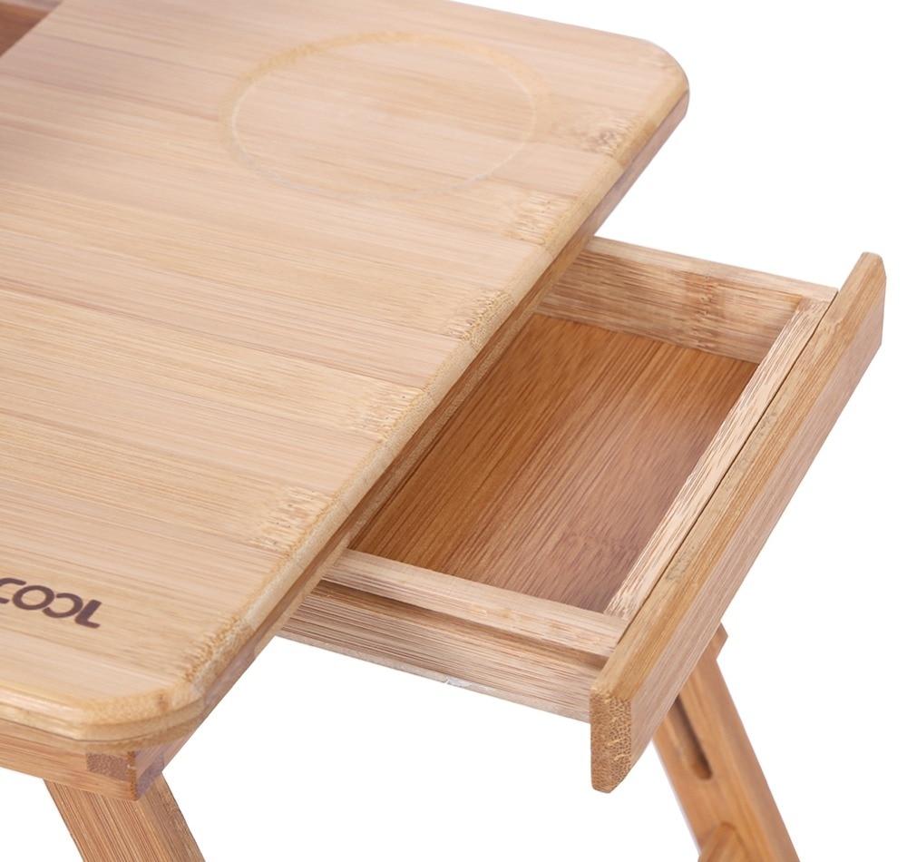Folding Bamboo Laptop Table Computer Stand Desk Office