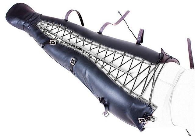 Bdsm Pink Pu Leather Leg Binder Mermaid Body Sack Bondage Restraints