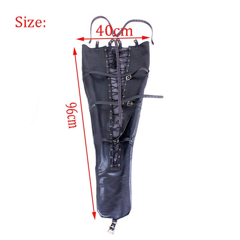 Bdsm Pink Pu Leather Leg Binder Mermaid Body Sack Bondage Restraints
