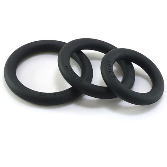 3 / Set Stretchy Silicone Black Cock Rings Elastic Penis Men