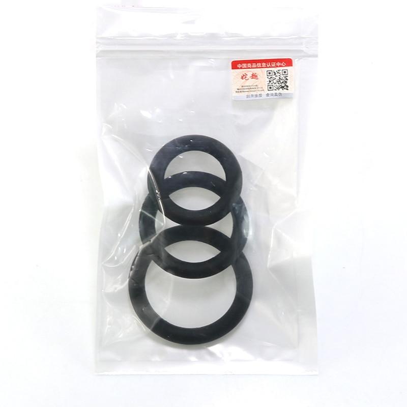 3 / Set Stretchy Silicone Black Cock Rings Elastic Penis Men