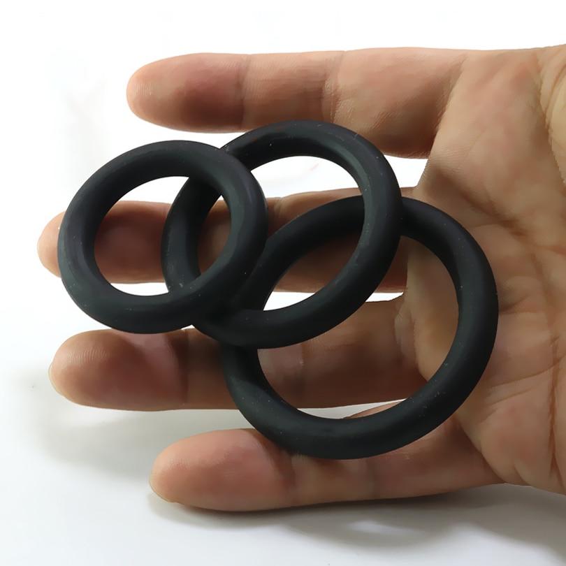 3 / Set Stretchy Silicone Black Cock Rings Elastic Penis Men