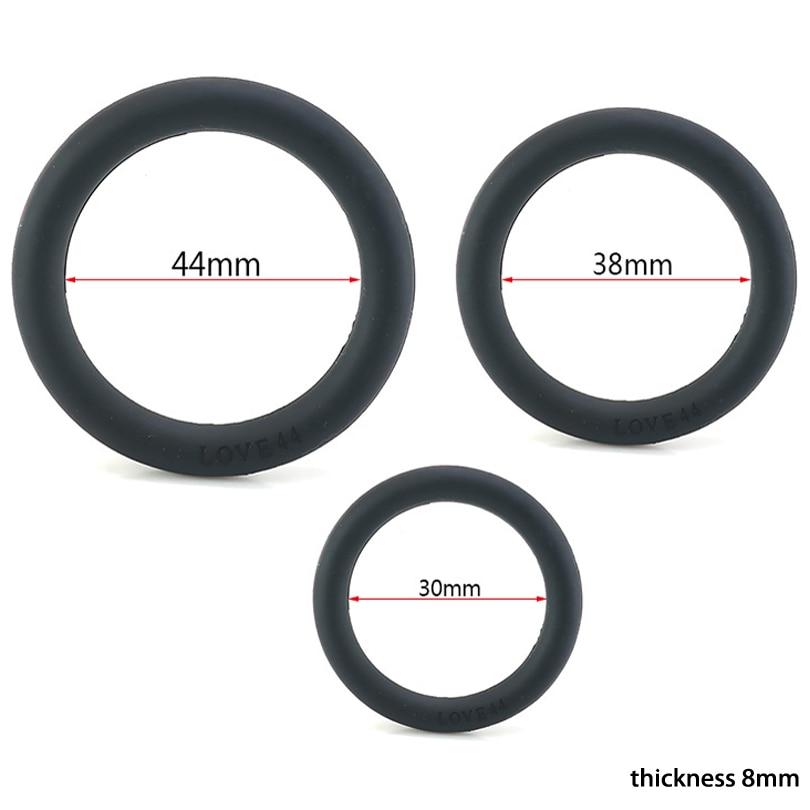 3 / Set Stretchy Silicone Black Cock Rings Elastic Penis Men