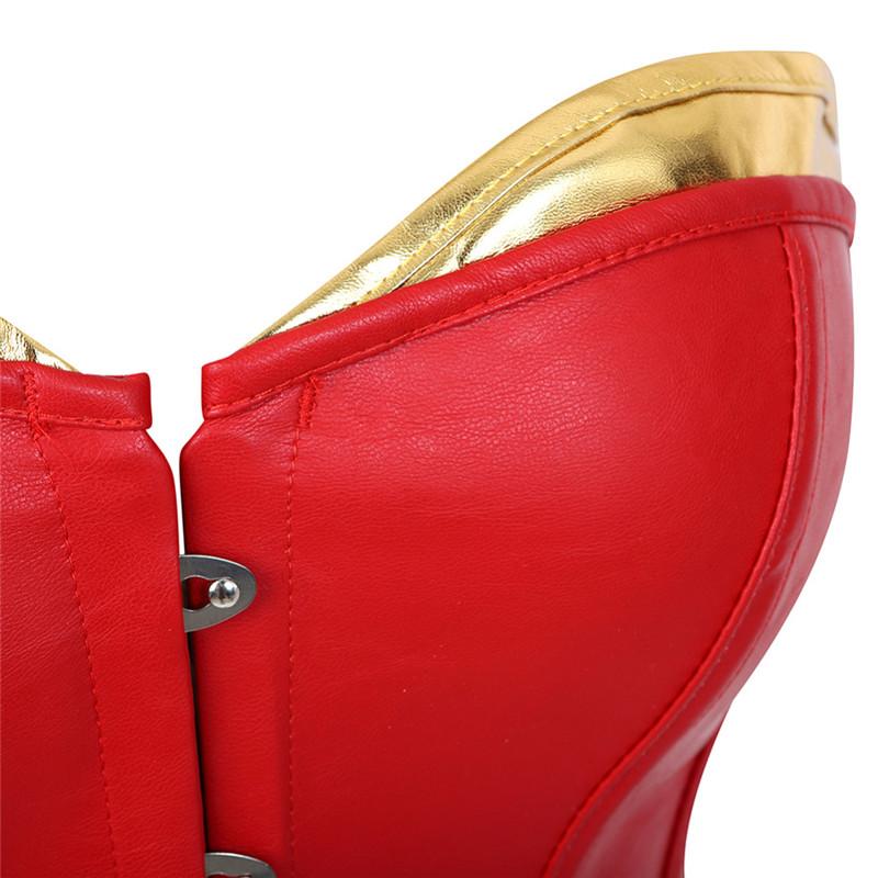 Wonder Woman Faux Leather Corset Costume With Blue Pants Cosplay Superhero